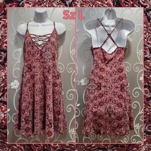 WOMENS SEXY PATTERNED SUMMER DRESS SIZE L